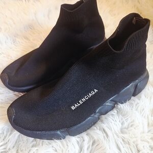 Balenciaga Women's Black Knit Sneakers